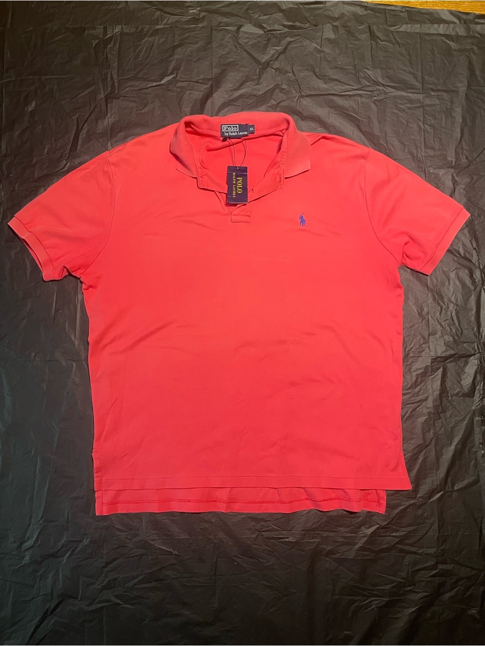 Ralph Lauren Men's Coral-Red Polo with Embroidered Pony